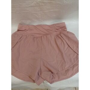 LOVE TREE Athletic Shorts Rose Pink Ruched Waist L